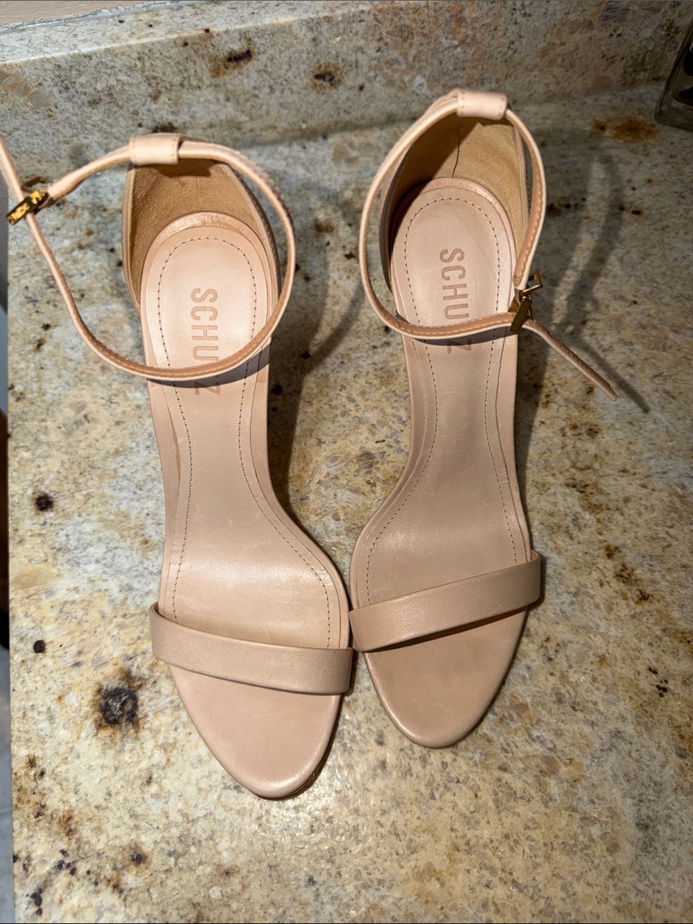 NEW Schutz Nude Ankle-Strap Stiletto Sandals Cadey Lee 8 - Picture 8 of 11